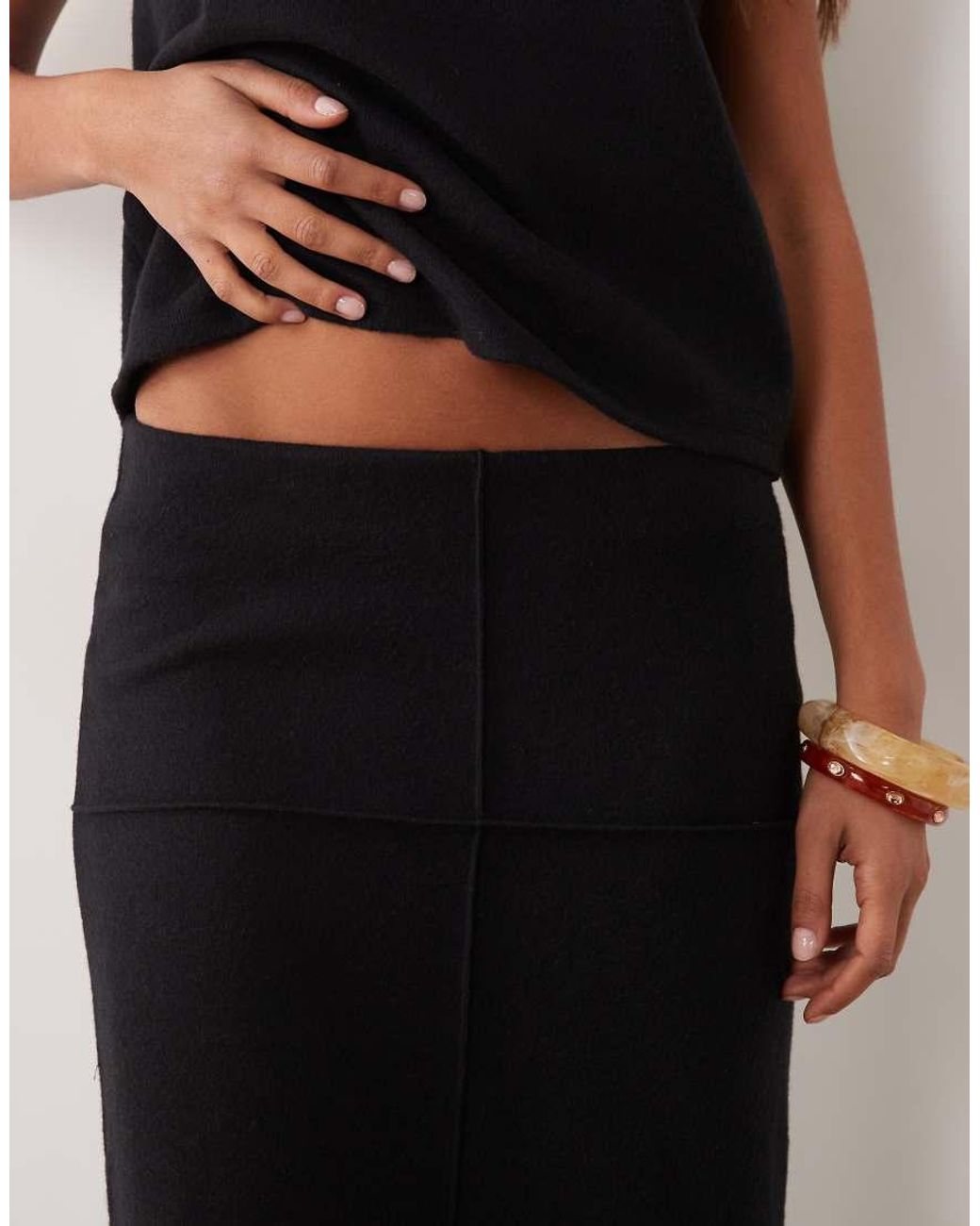 Jdy Black Knit Pencil Maxi Skirt