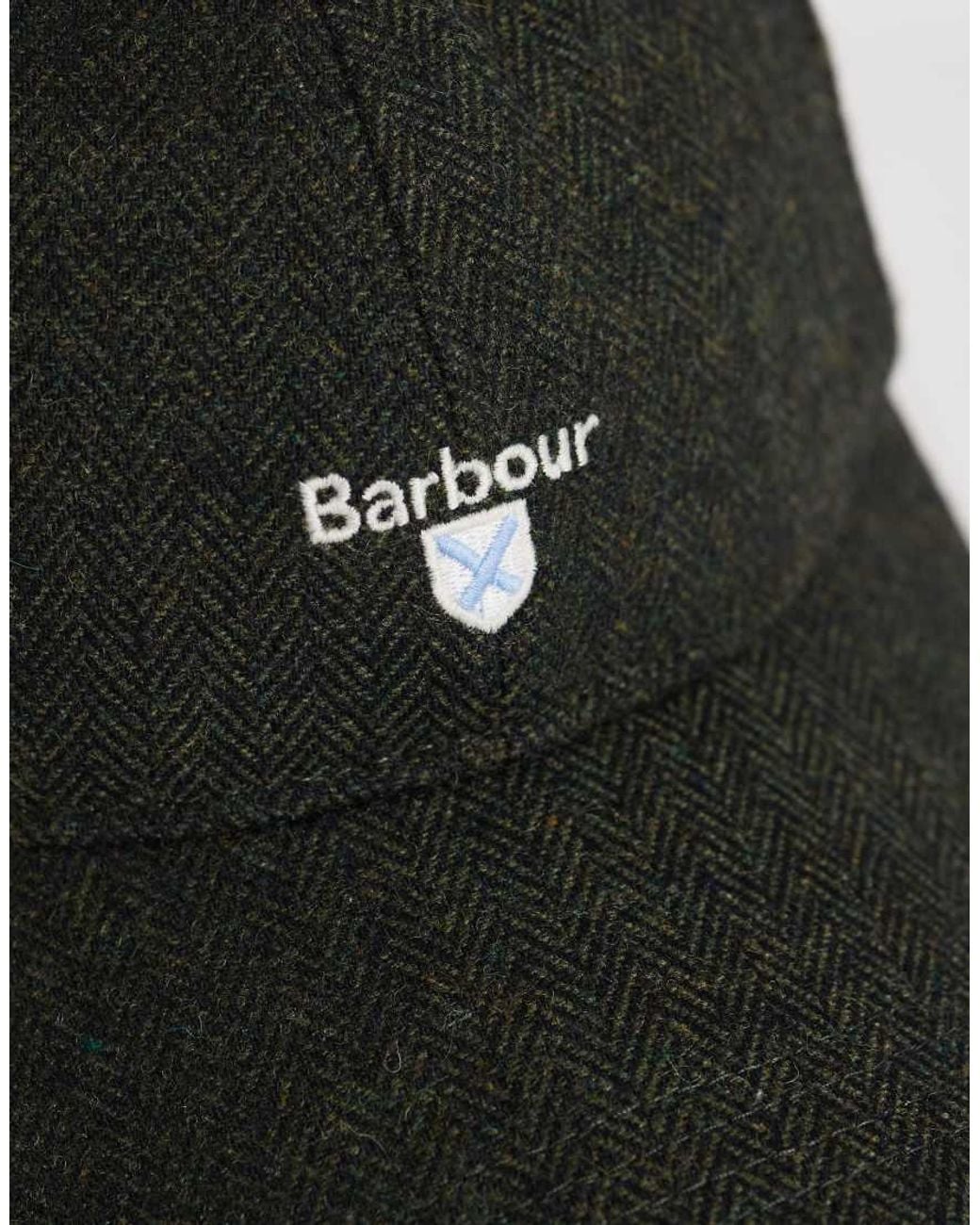 Barbour Black Barlow Wool Blend Logo Cap for men