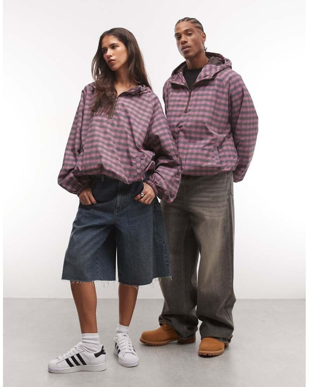 Collusion Purple Unisex Oversized Hooded Track Jacket