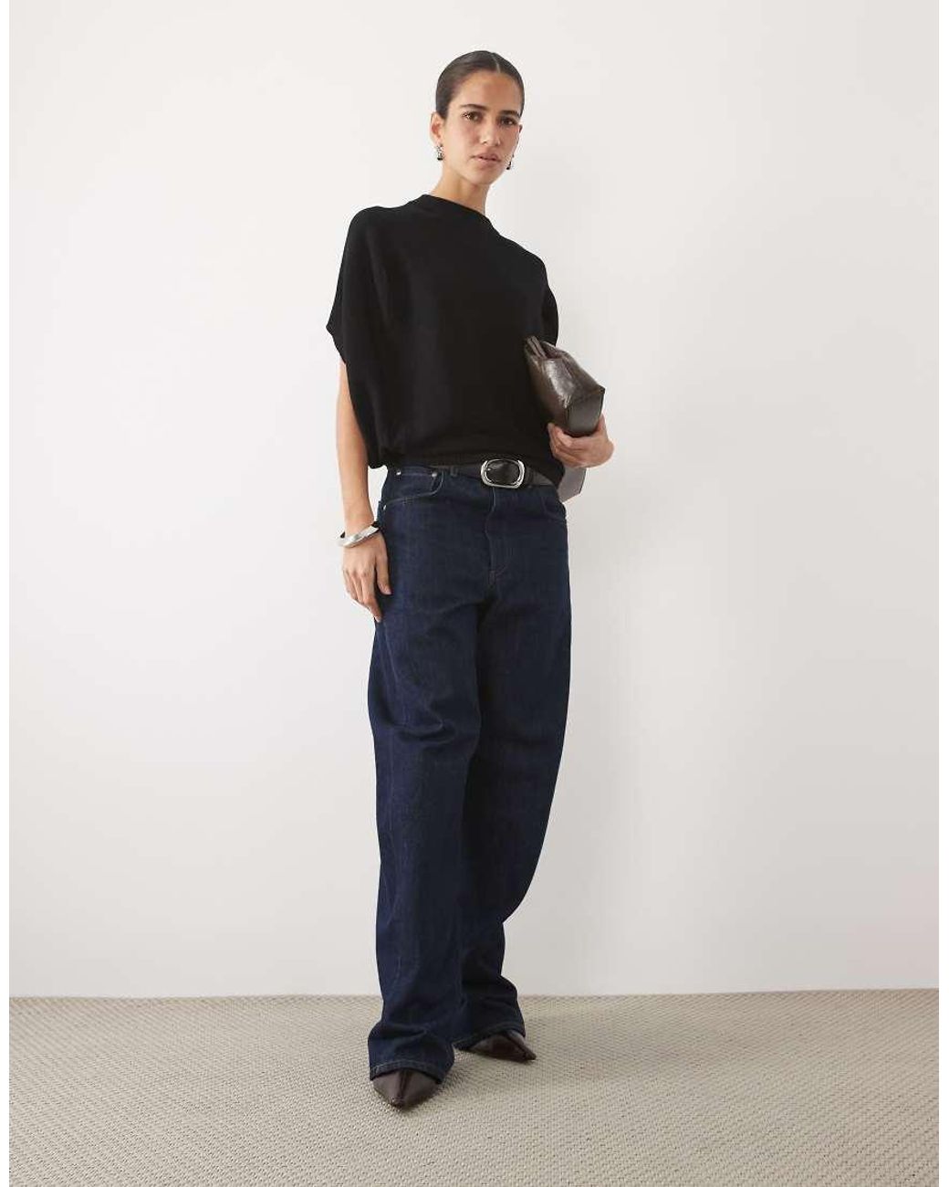 Mango Black Flowy Top