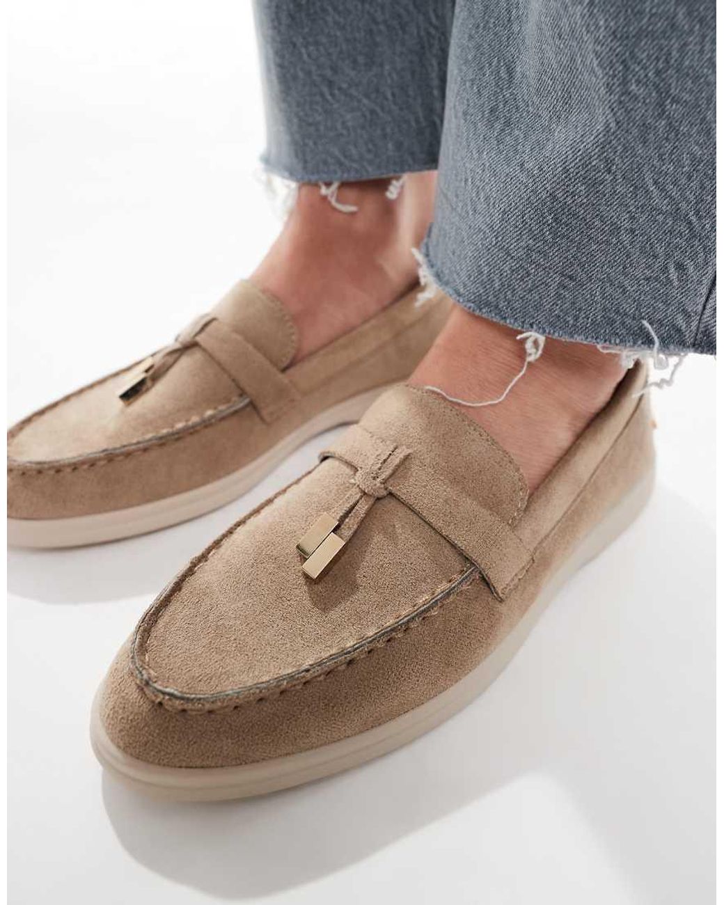 SEQWL Blue Panther Tassel Trim Loafer