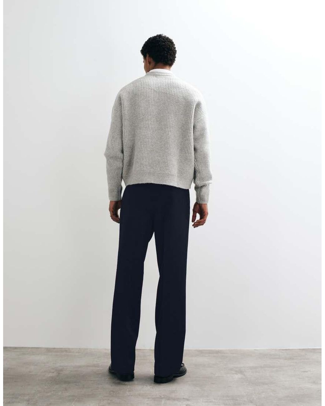 ASOS White Tailored Pleated Wide Leg Pants for men