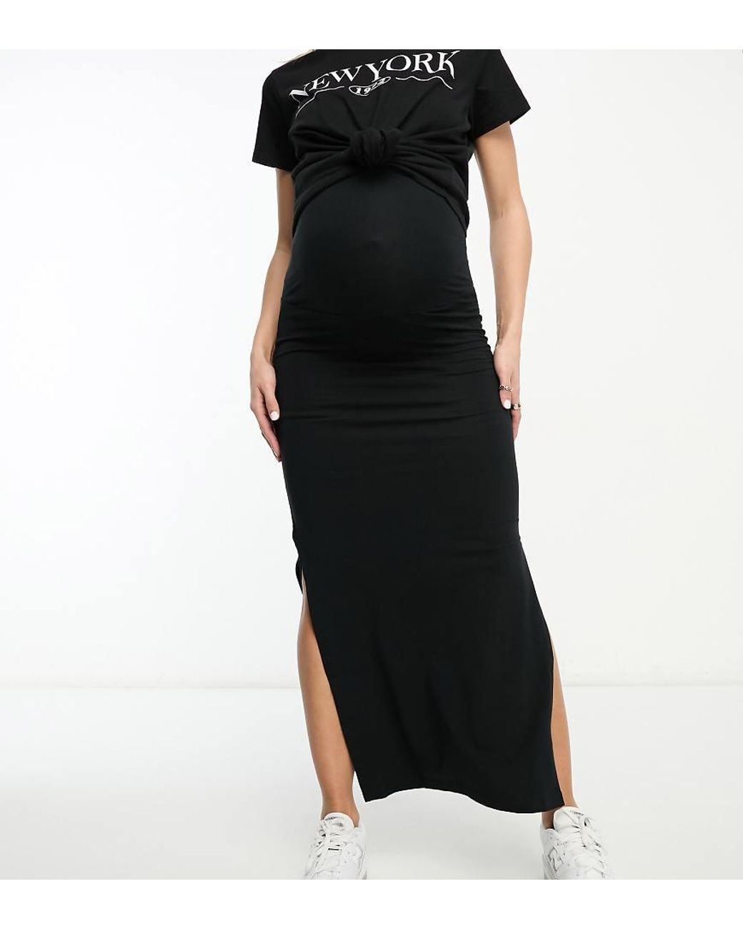 Mama.licious Black Mamalicious Maternity Jersey Maxi Skirt