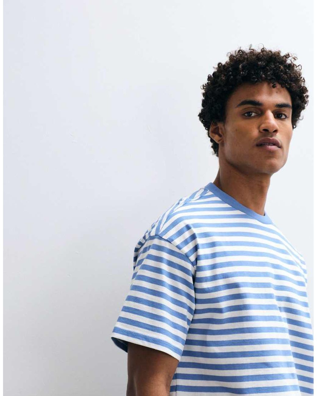 Weekday Blue Oversized Boxy T-shirt for men