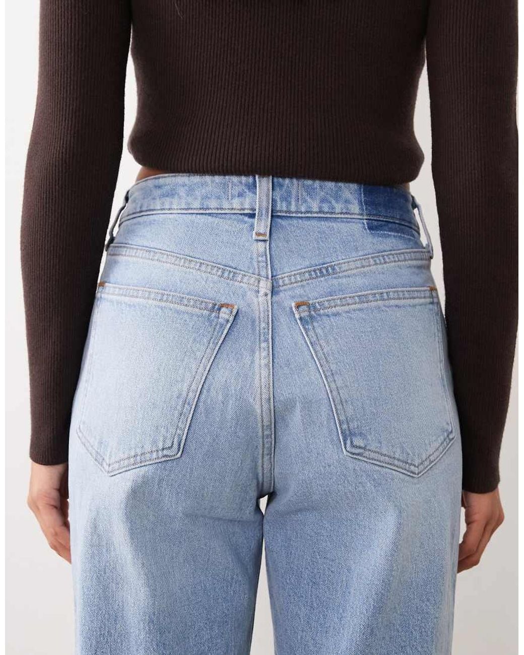 Abercrombie & Fitch White Curve Love 90s Relaxed Straight Leg Jeans