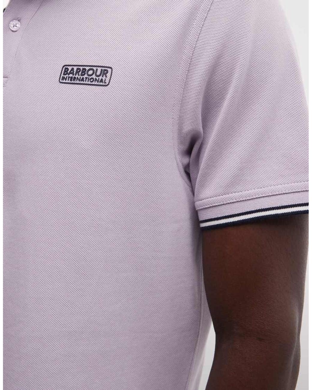 Barbour Purple Evan Short Sleeve Tipped Logo Polo Shirt for men