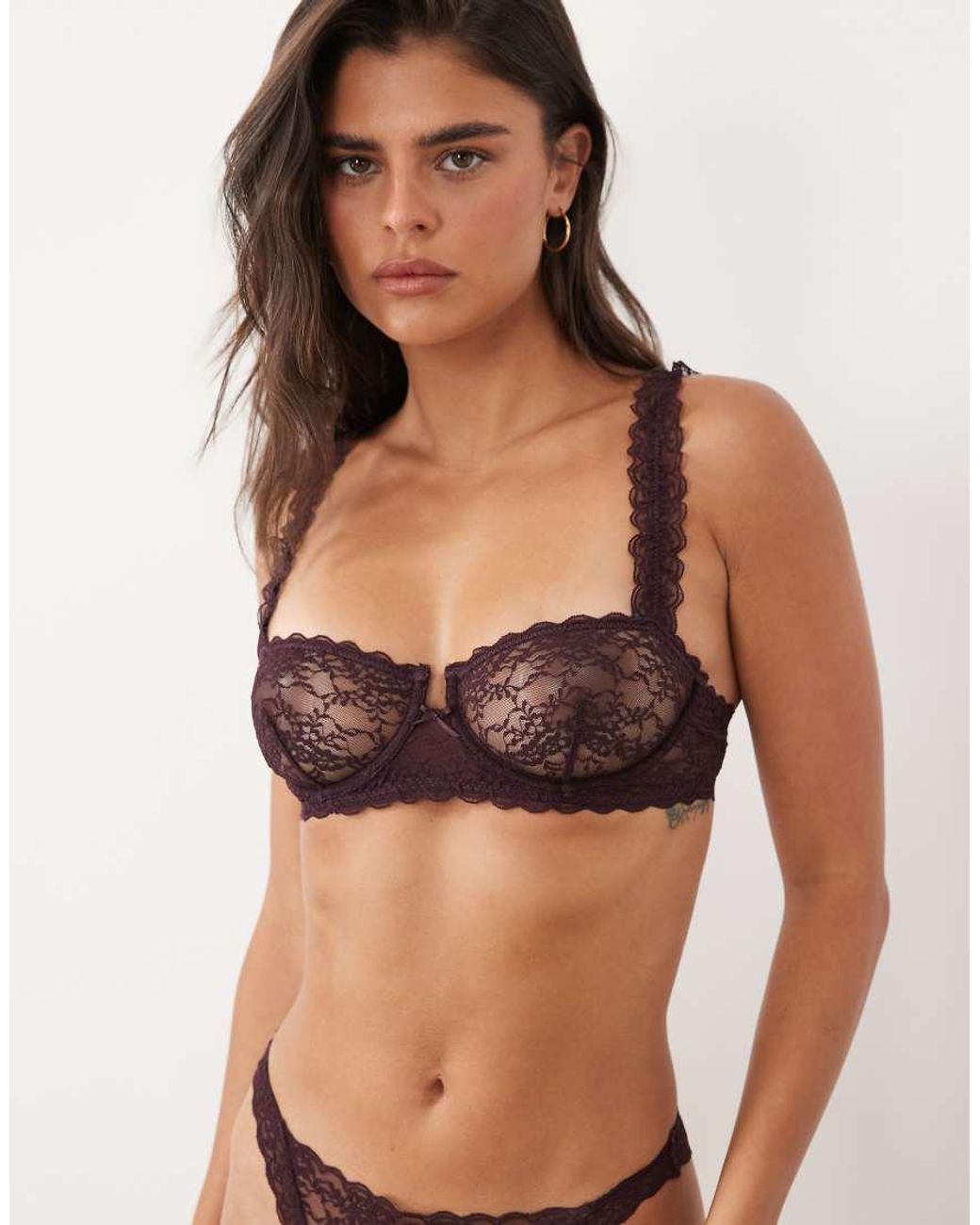 ASOS Black Lucinda Lace Underwired Balcony Bra