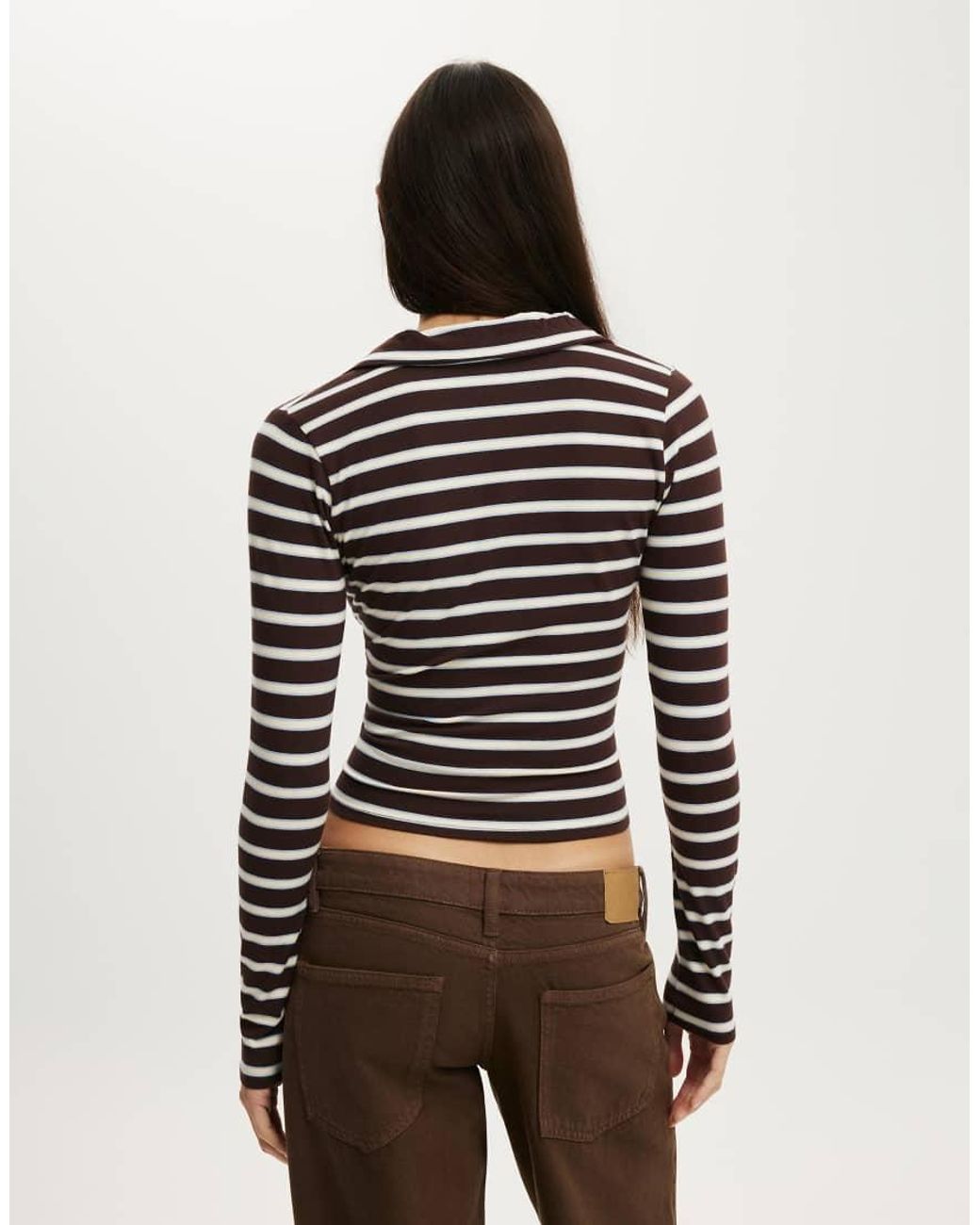 Cotton On Gray Henley Long Sleeve Polo