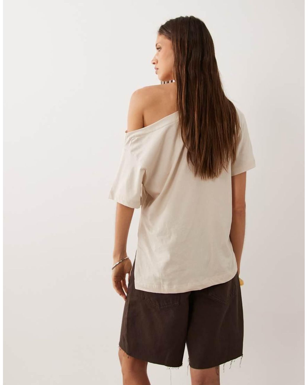 New Look Natural Off The Shoulder Tee