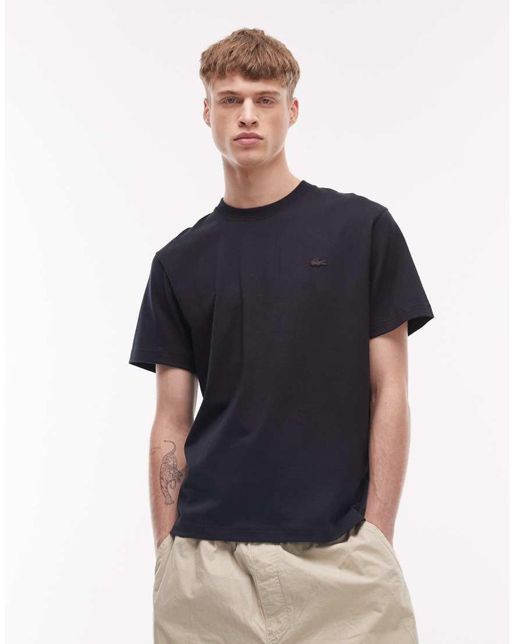 Lacoste Blue Tennis Court Back Graphic T-Shirt for men