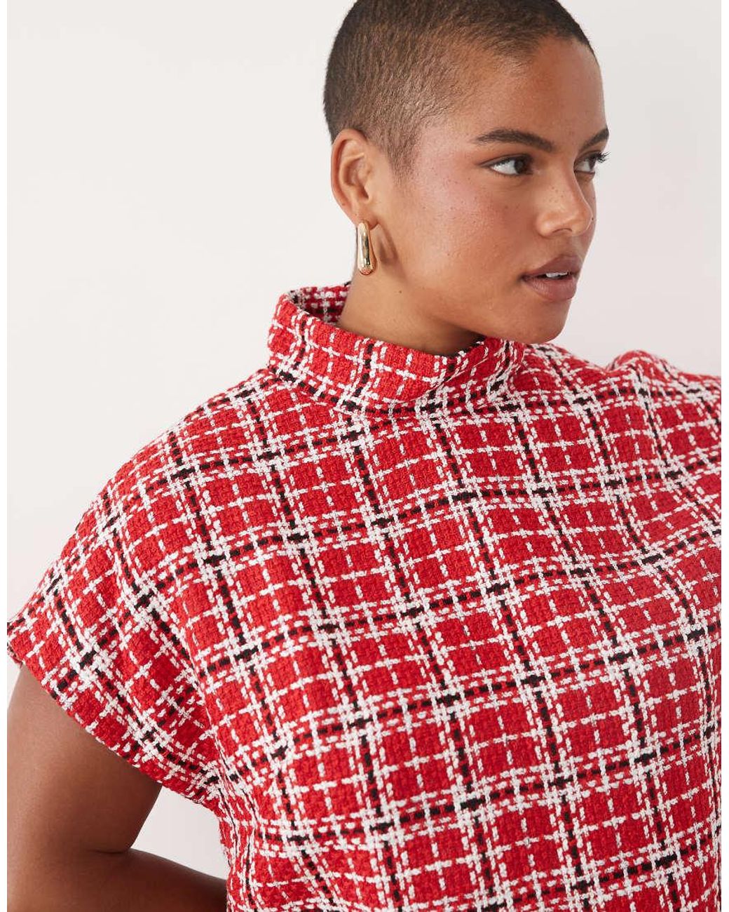 ASOS Red Asos Design Curve High Funnel Neck Mini Dress