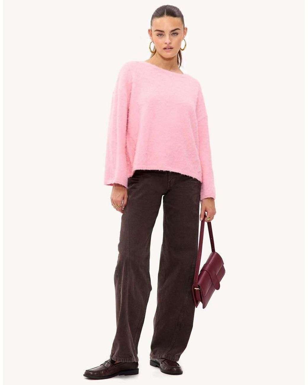 Loavies Pink He Garden's Whisper Lange Mouwen Knit Top