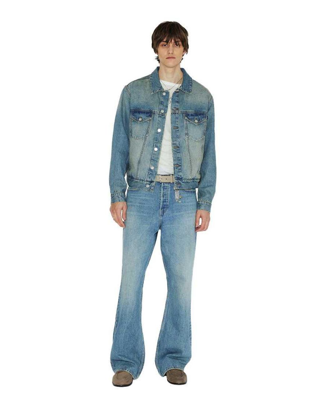 Dr. Denim Blue Rift Wide Leg Bootcut Jeans for men