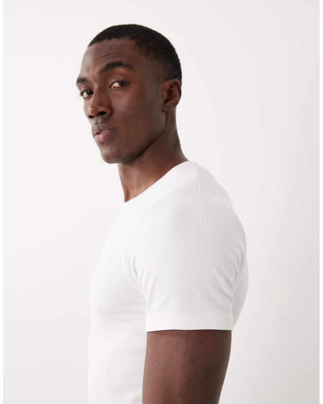 4505 Natural Seamless Rib Muscle Fit Training T-shirt for men