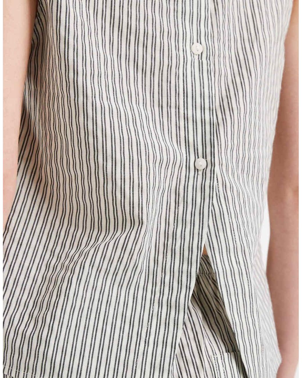 ASOS Gray Shell Button Back Top Co-Ord
