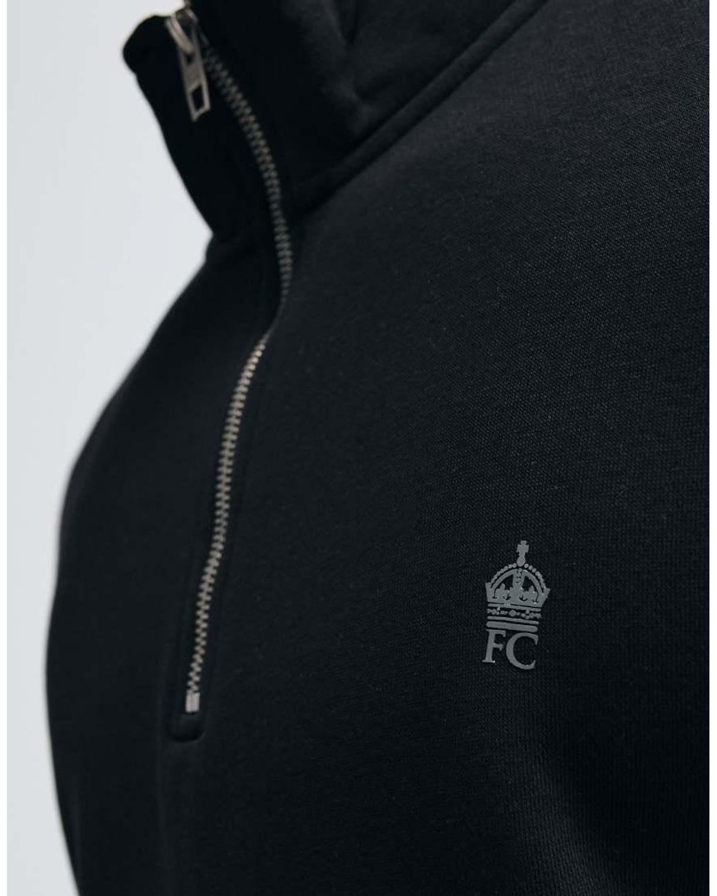 French Connection Blue Quarter Zip Sweatshirt for men