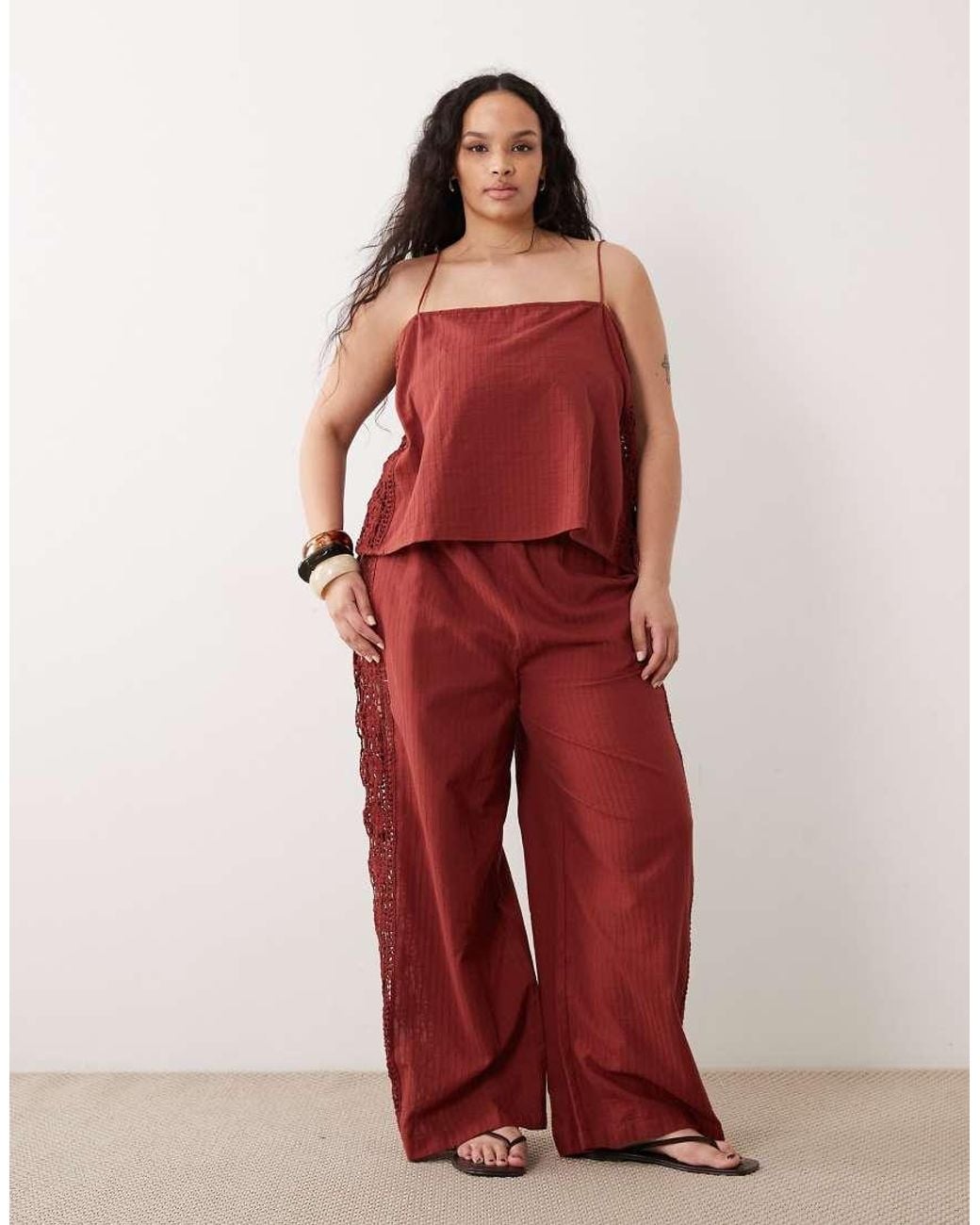 ASOS Red Asos Design Curve Cleo Beach Top