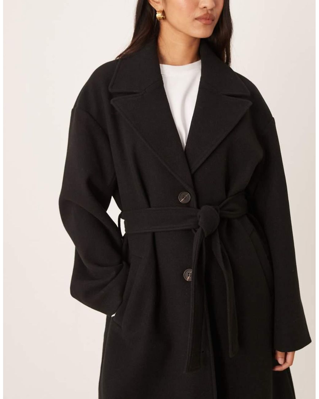 Vila Black Formal Belted Coat