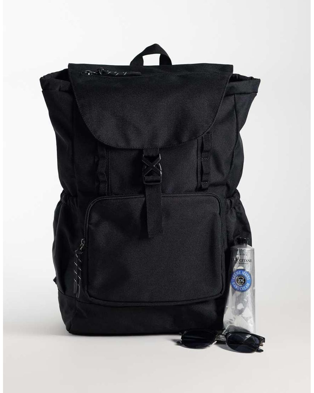 ASOS Black Multi-Pocket Backpack for men