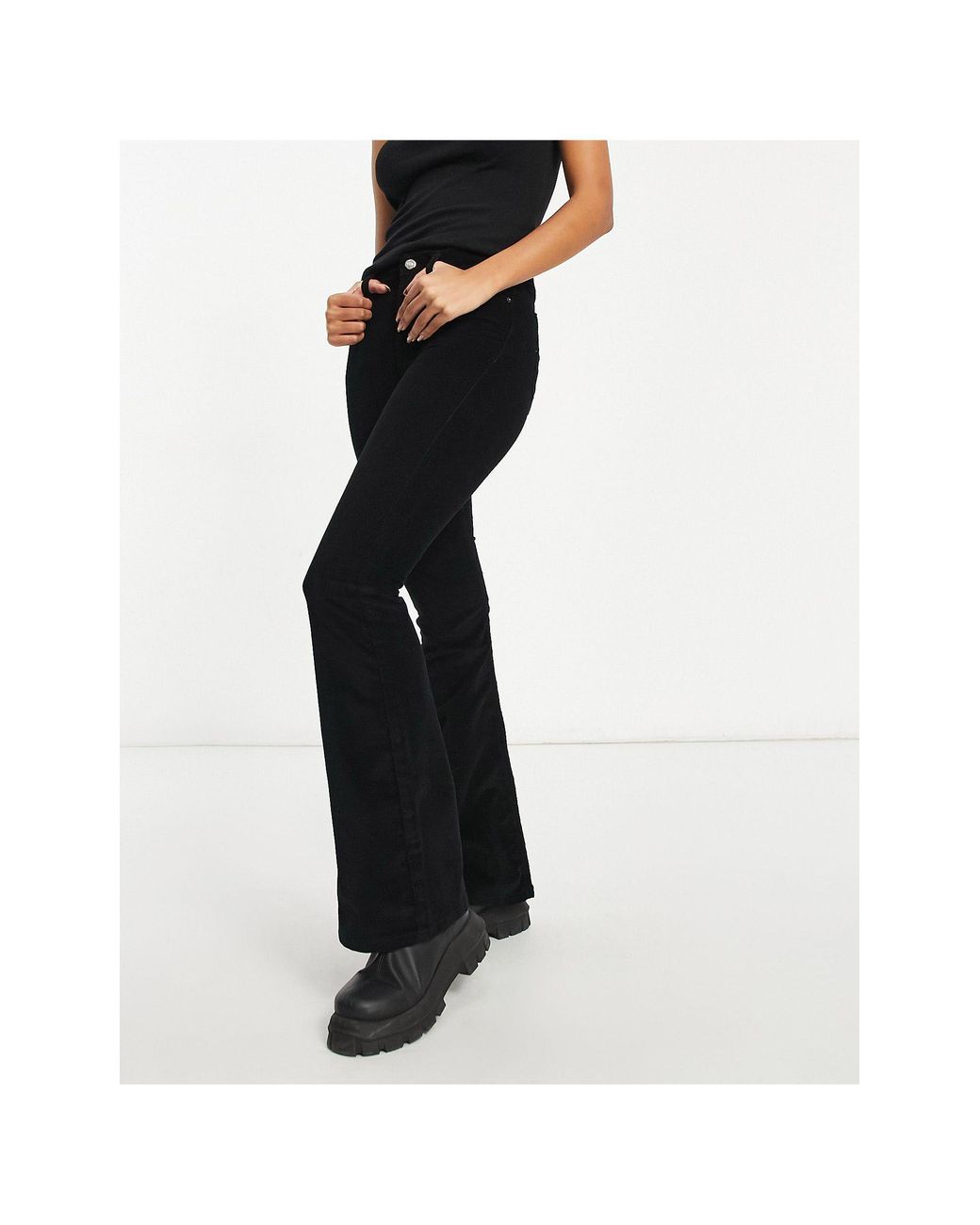 Black Corduroy Jamie Flare Jeans 