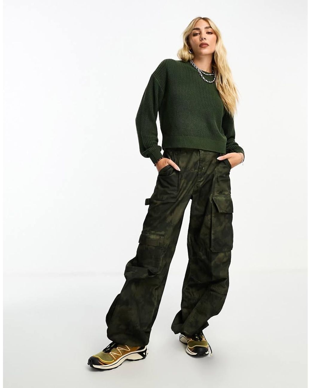 Noisy May Green Crew Neck Jumper