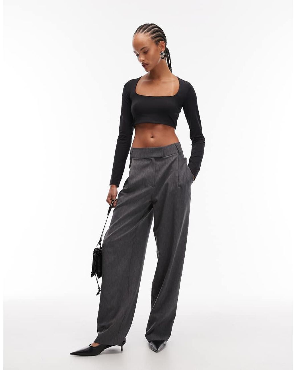 ASOS Black Scoop Neck Ultra Crop Top