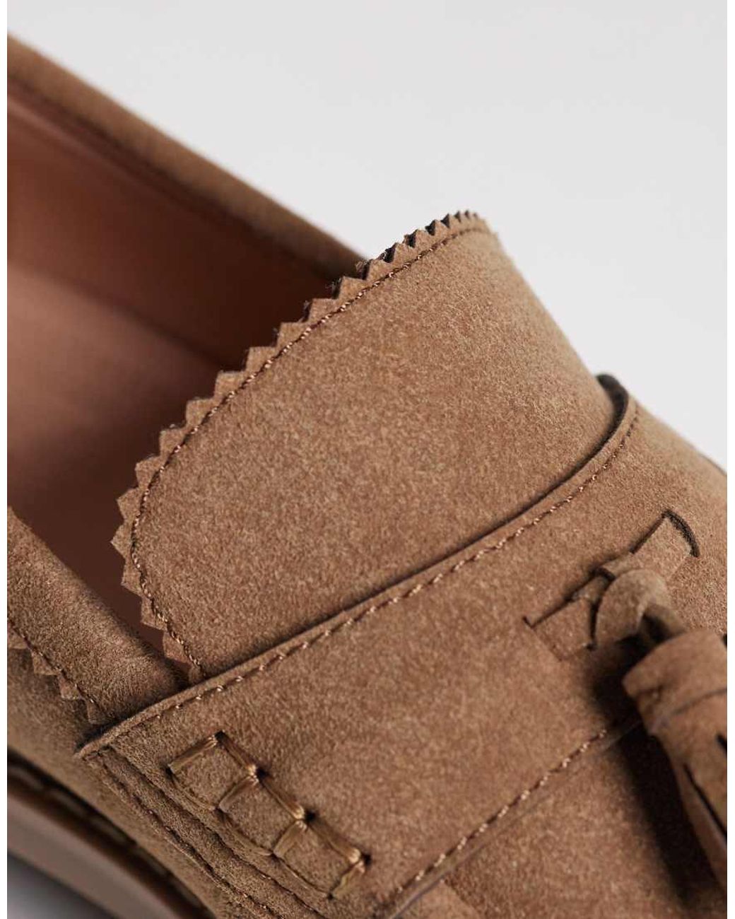 ASOS Brown Tassel Loafers With Cleated Sole for men