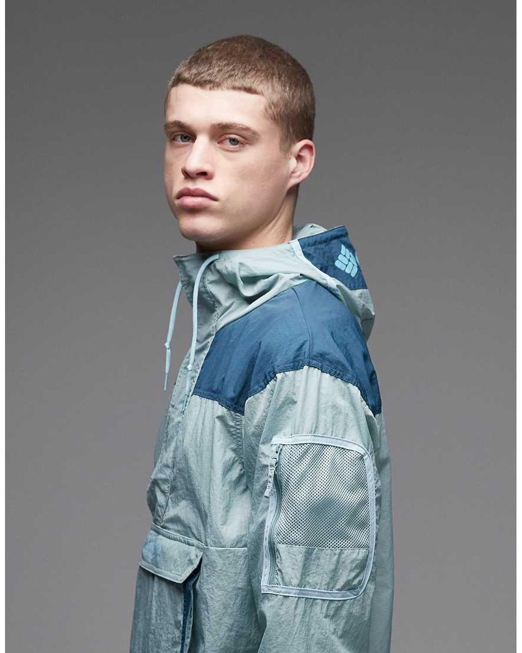 Columbia Gray Challenger Windbreaker Anorak for men