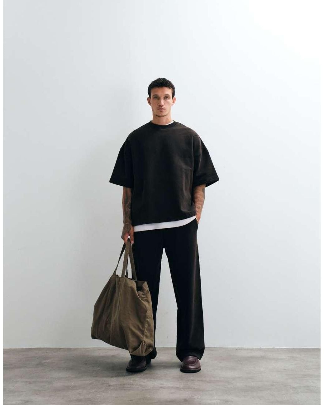 ASOS Blue Premium Heavyweight Extreme Oversized Washed Tee for men