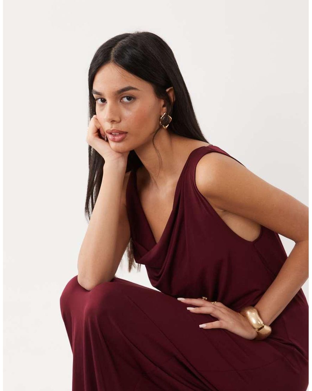Vero Moda Red Sleeveless Twist Detail Maxi Dress