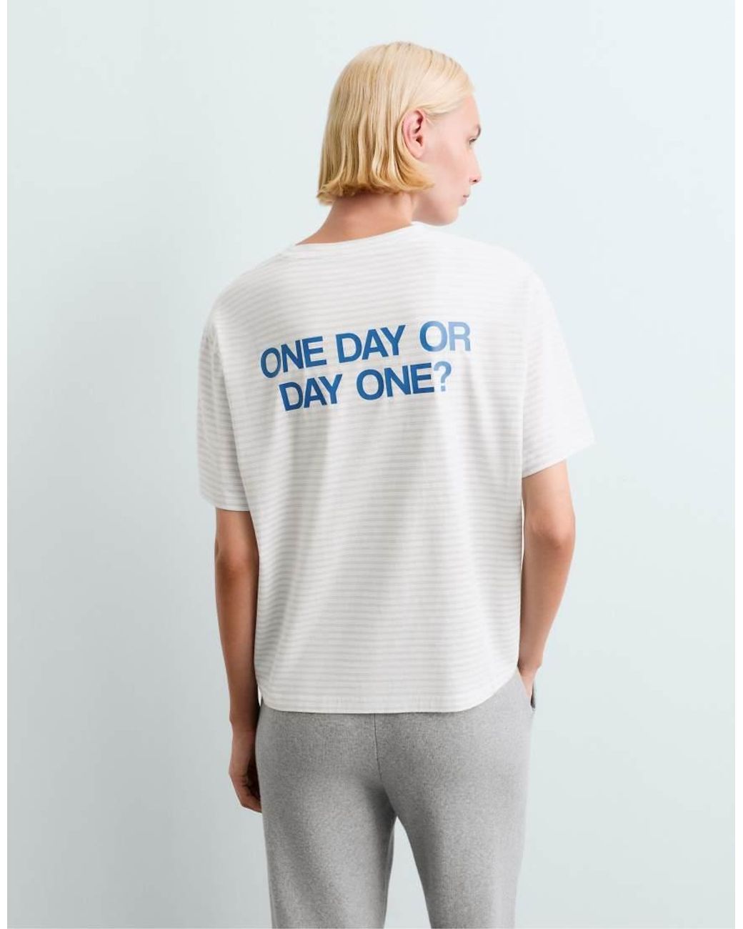 Oysho White Boxy Slogan T-Shirt