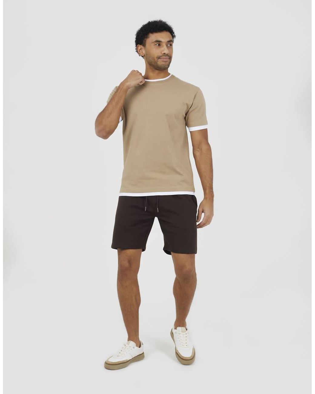 Brave Soul Black Basic Fleece Shorts for men