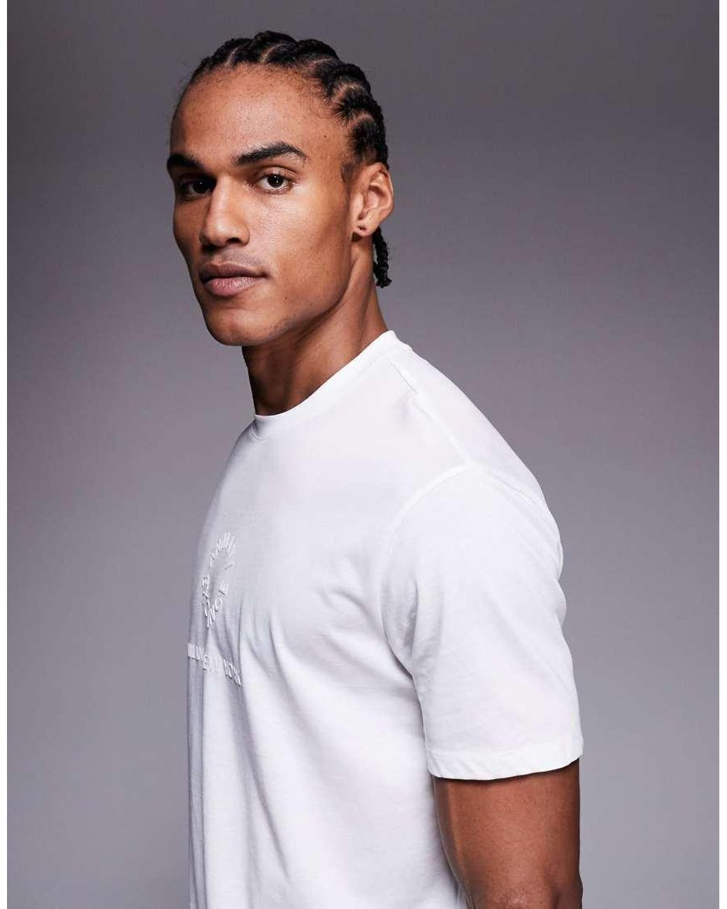 ARMANI EXCHANGE Gray Central Logo T-shirt for men