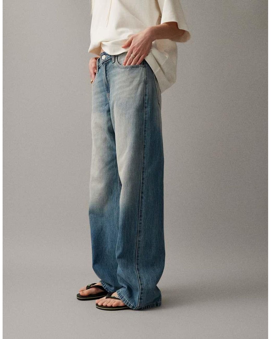 Hollister Gray High Rise baggy Jeans