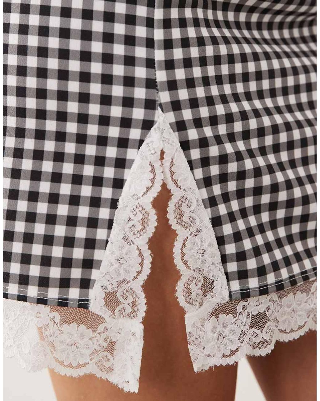 ASOS Natural Mini Skirt With Lace
