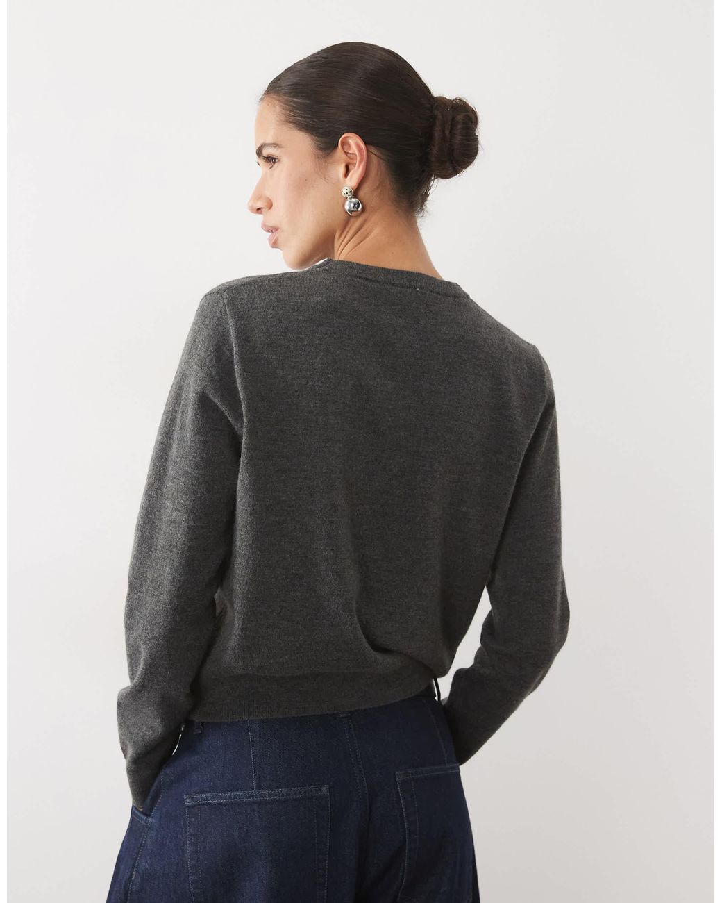 Mango Gray Strickpullover mit argyle-muster