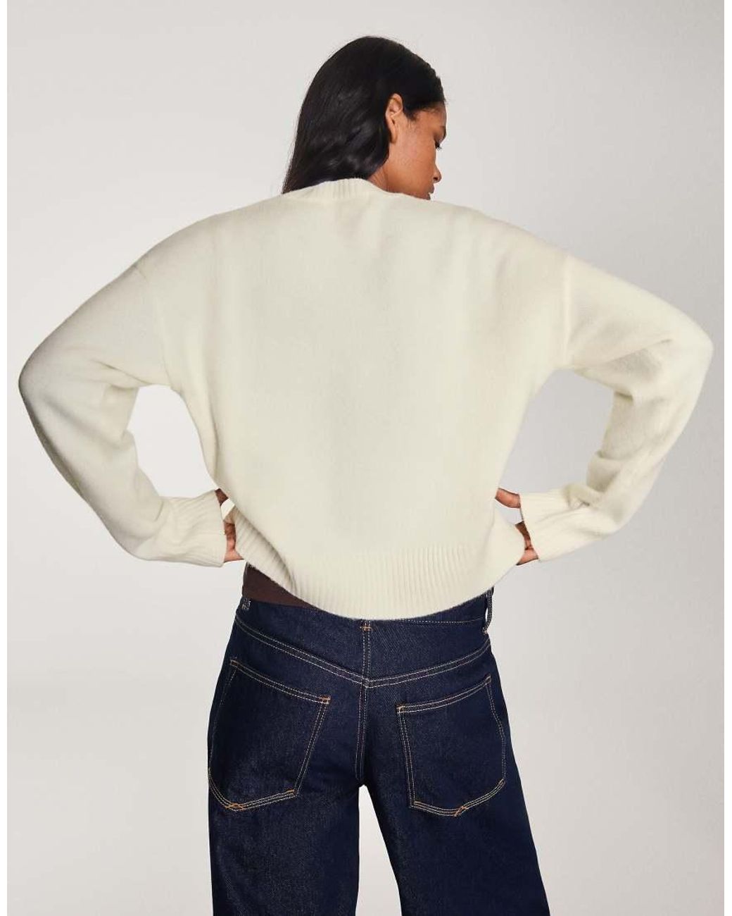 Bershka Natural Round Neck Jumper