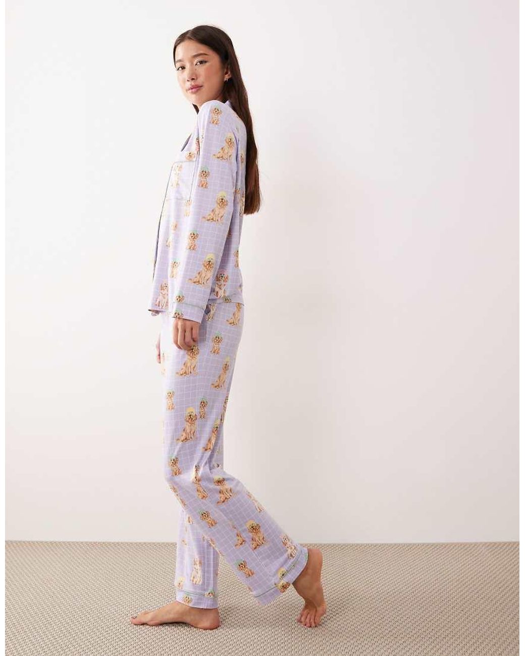 Chelsea Peers Pink Long Button Up Pyjama Set