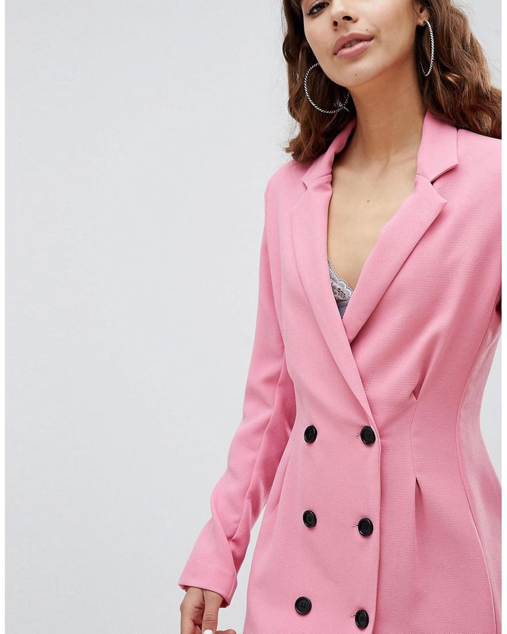 Robe blazer ajustée Jean Bershka en coloris Rose | Lyst