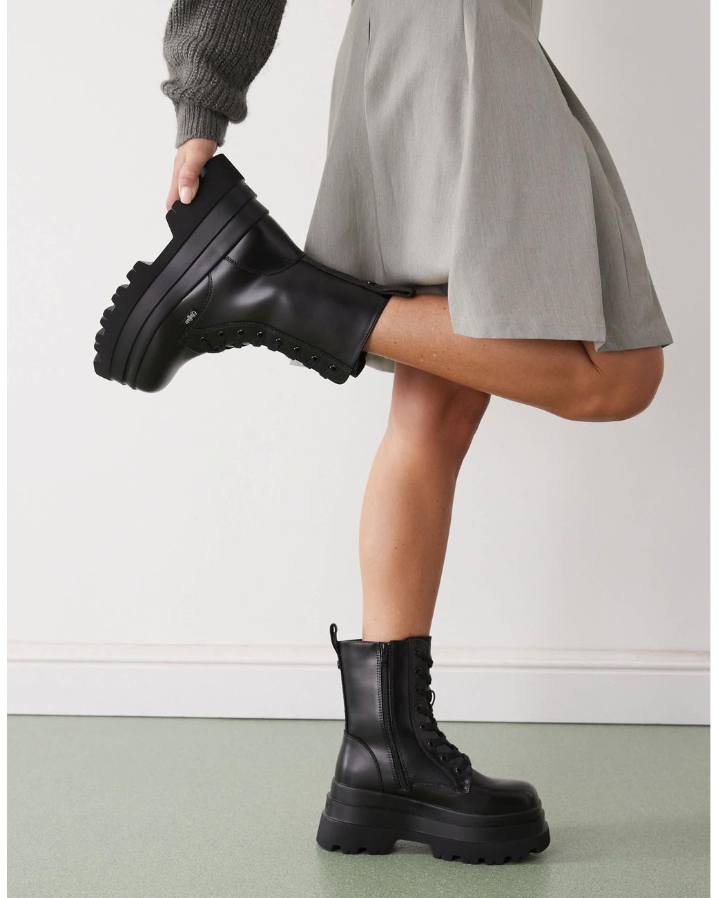 Buffalo Black Jupiter Lace Up Boots