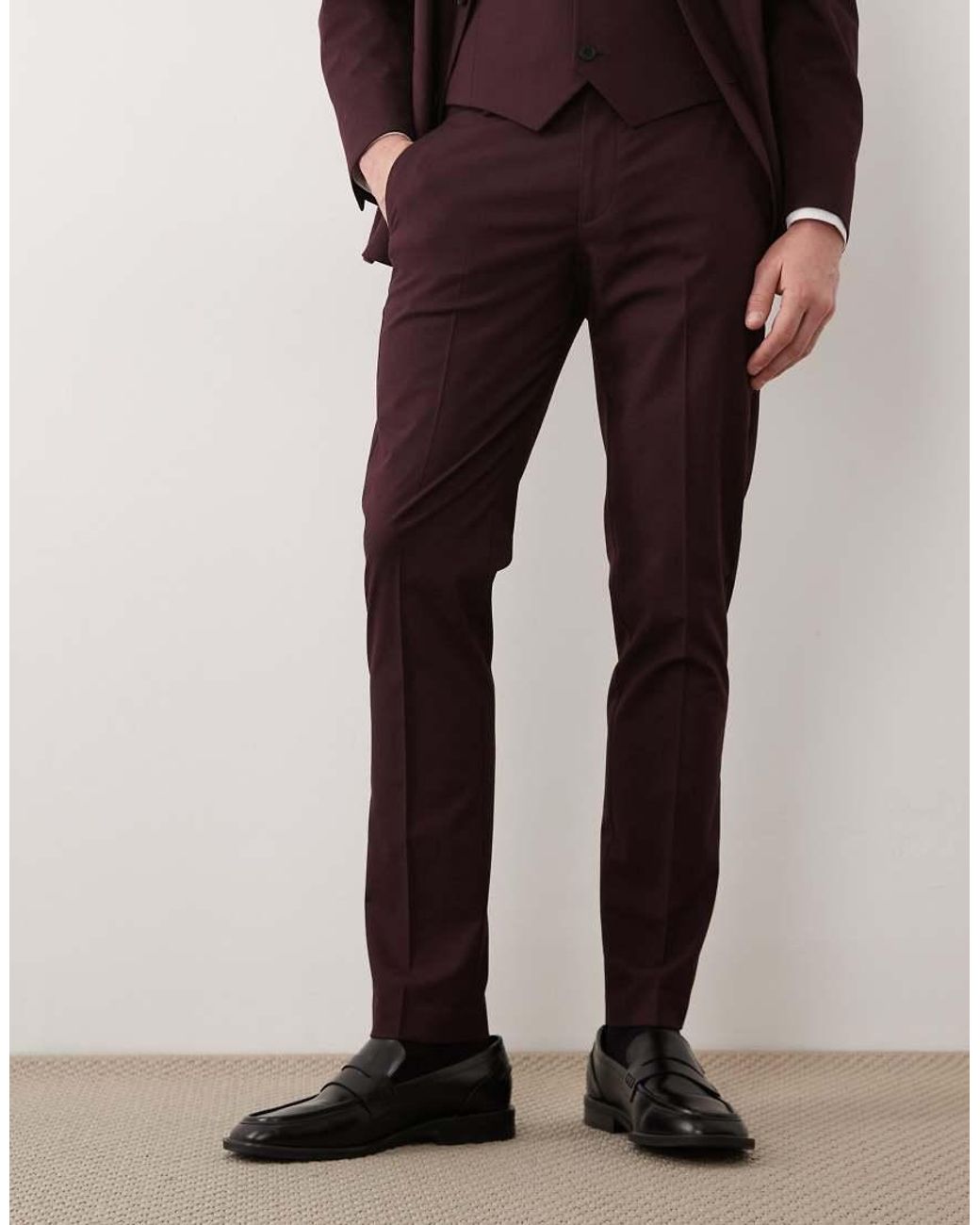 ASOS Red Skinny Suit Trousers for men