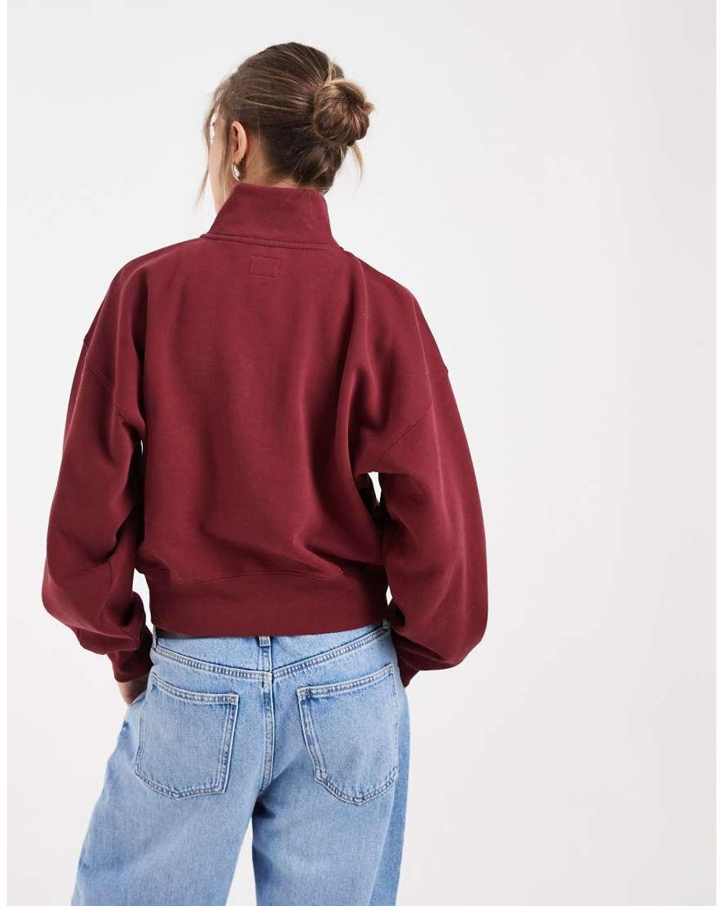 Levi's Red Vintage 80's Quarter Zip Sweatshirt With Chest Logo