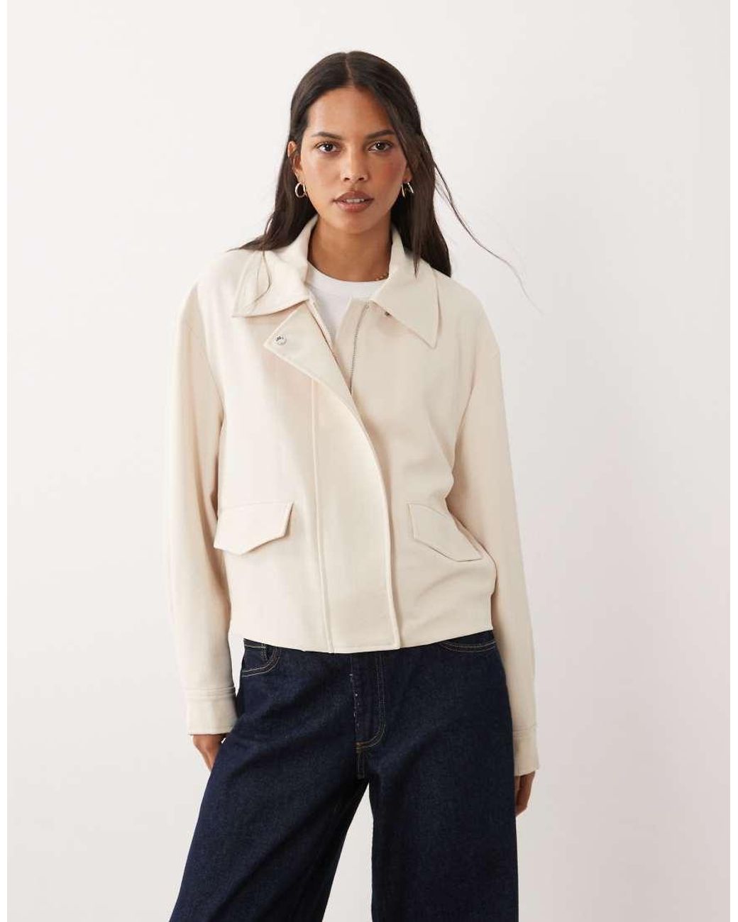 Mango Natural Tailored Harrington Jacket