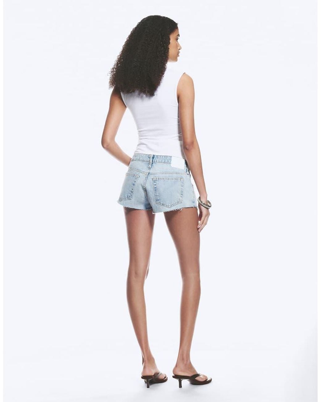 Weekday White Low Waist Denim Hot Pant Shorts