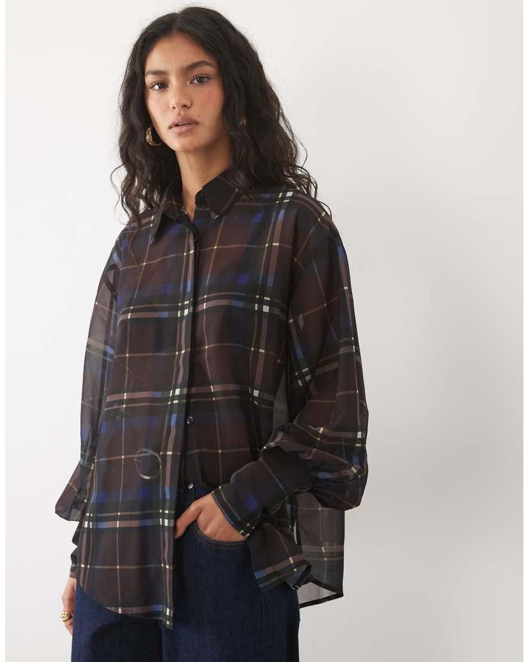 ASOS Blue Sheer Oversized Shirt