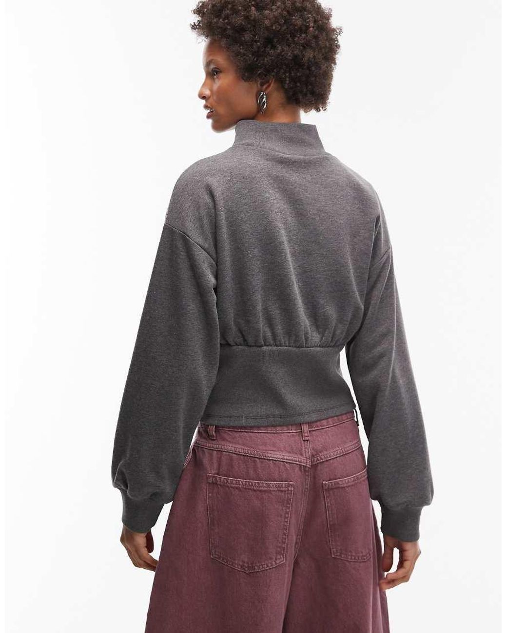 ASOS Multicolor Cinched Detail High Neck Sweat Top