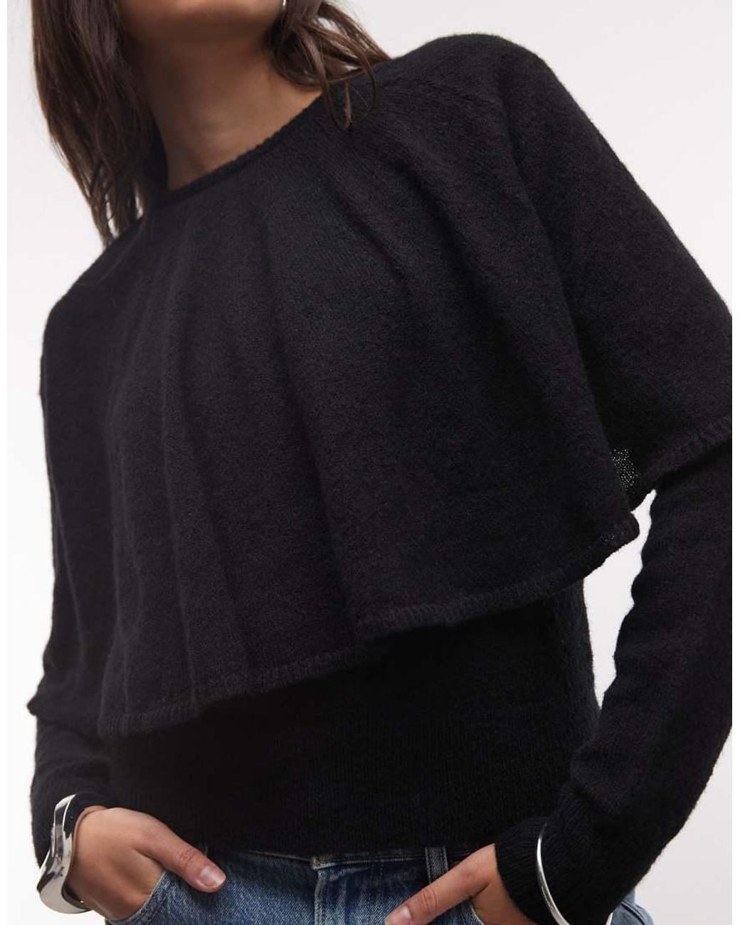 Monki Blue Cape Knitted Cardigan