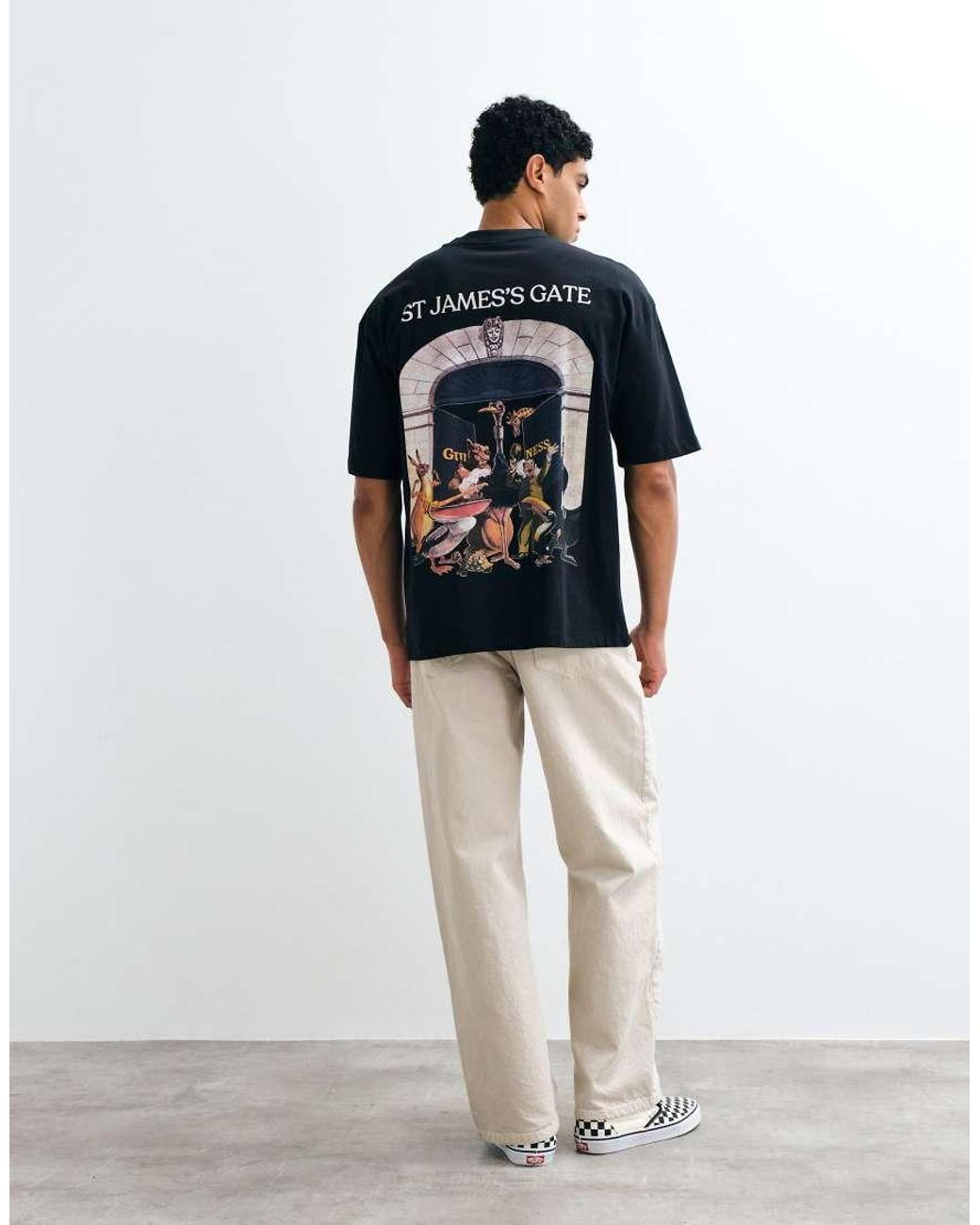 ASOS Blue Oversized Tee With Guinness Print for men