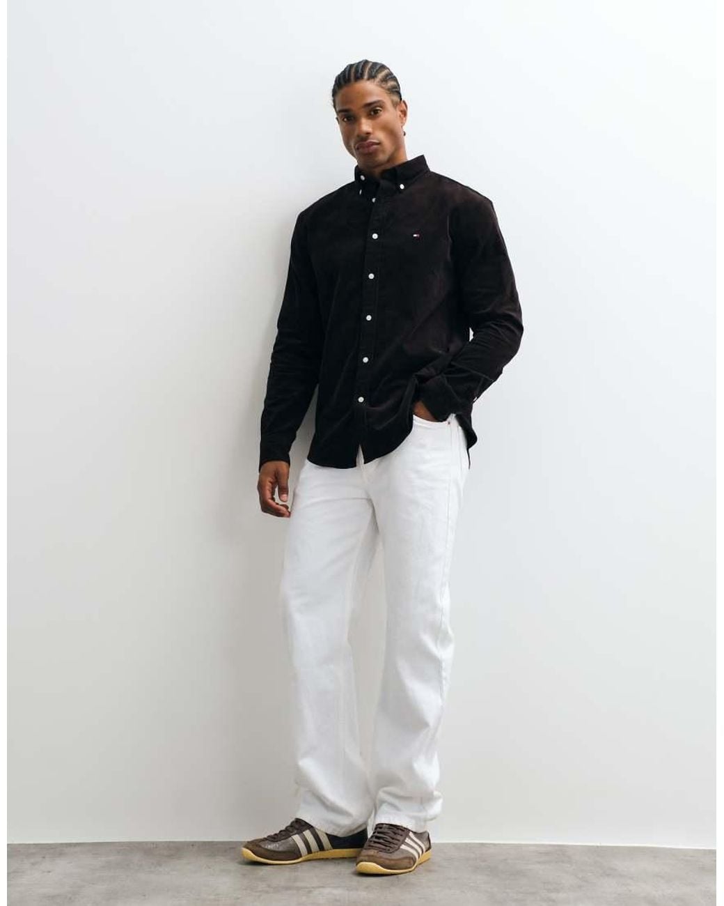 Tommy Hilfiger Black Corduroy Shirt for men