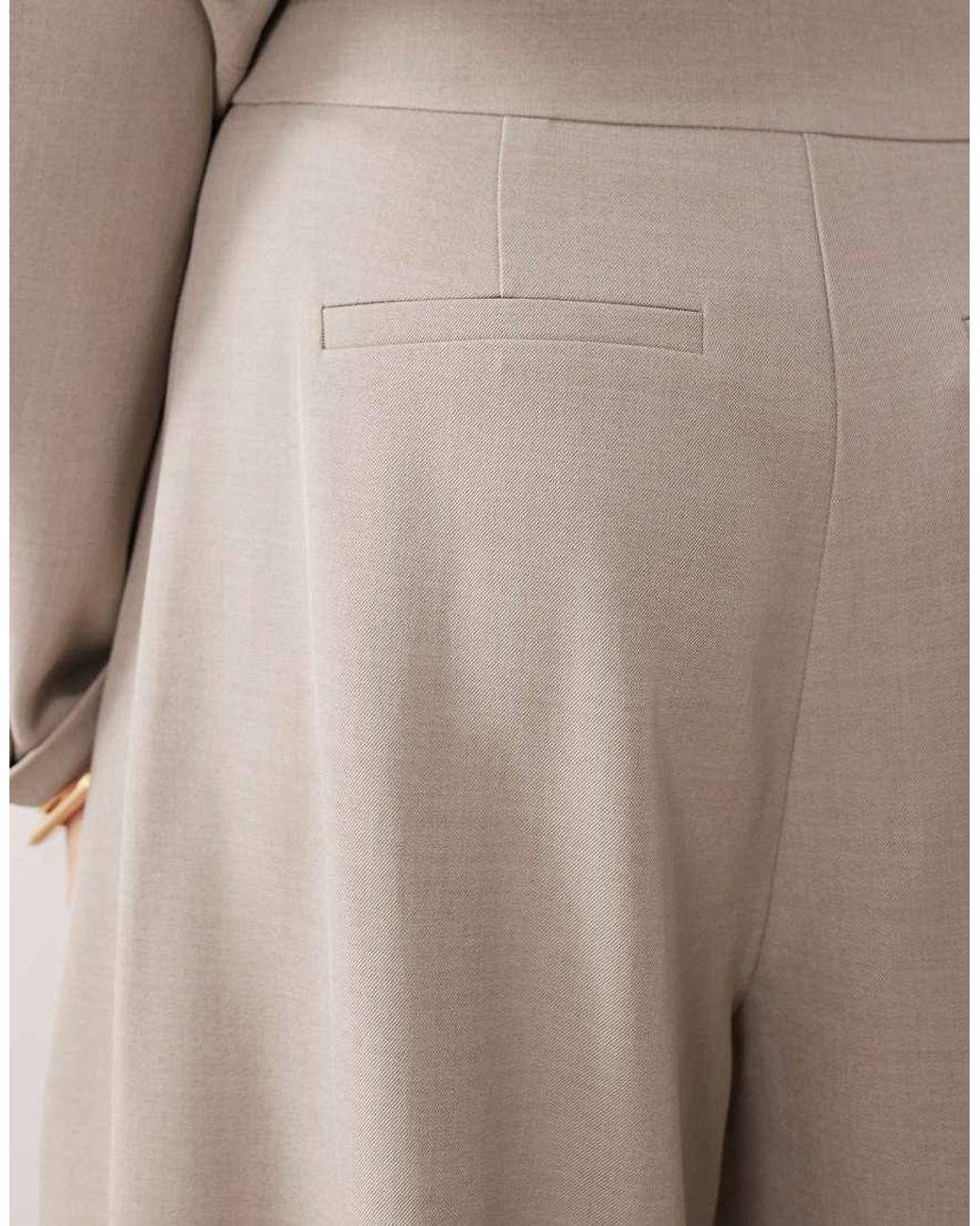 ARRANGE Natural Pleat Front Wide Leg Pants